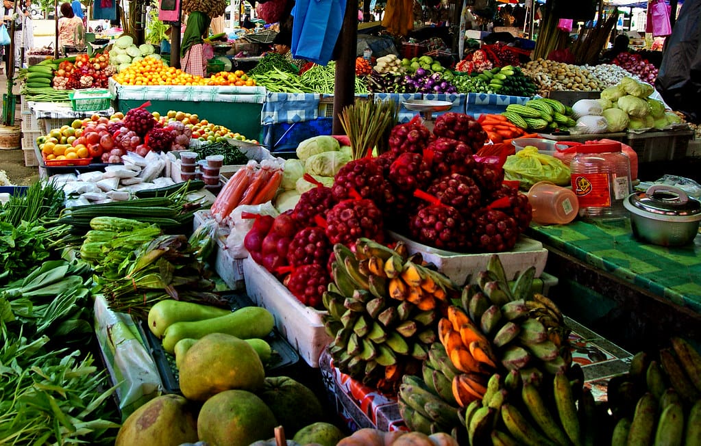 Squatting Market in Brunei. A Village Scene in One of the World’s Richest Nations